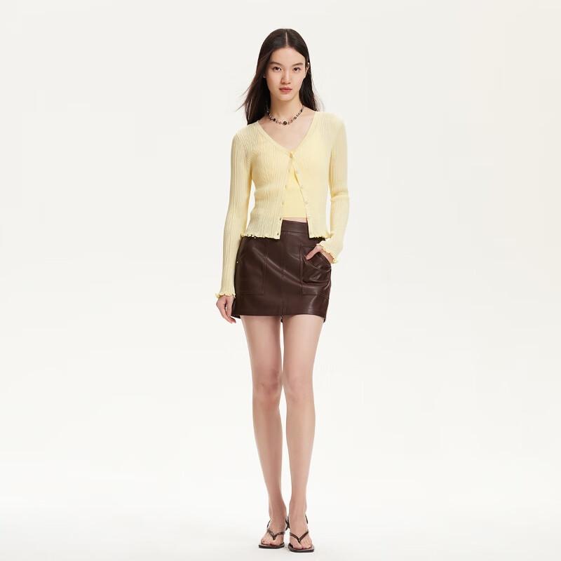 VEROMODA Ruffle V-Neck Knit Sweater