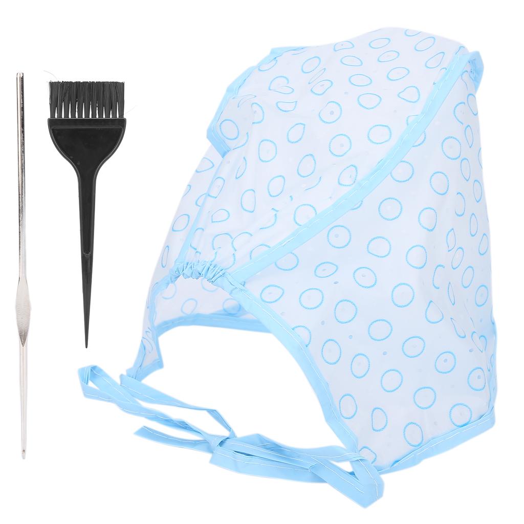 Hair Highlights Cap Set Reusable Highlight Cap with Hair Dyeing Brushes Hook Needle