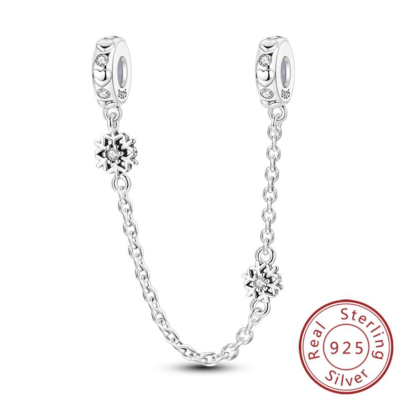 New Original Safety Chain Clasp Clip Charm Bead Copper Heart Bow Star Moon Fit Bracelet Diy Woman Girl Jewelry Gift