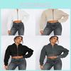 Streetwear Dames Hoodie met Korte Mouwen en Rits voor Herfst Winter Casual Kleding