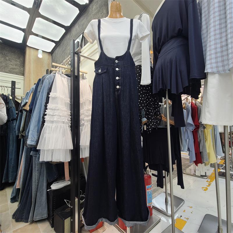 2026 European Style Korean Slimming Denim Overalls Women s Mid-Length Jumpsuit - Spring/Autumn Collection Small