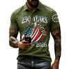 Men's Casual Short Sleeve Polo Shirt Independence Day Print 250 Years Commemorative Graphic Design Classic Fit Breathable Fabric