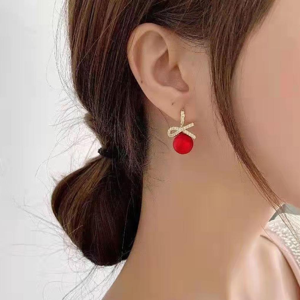 1 Pair Alloy Earring Ear Pendent Xmas Gift Attractive Multipurpose DIY Prop Zircon Decorative Festival Accessories