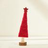 Soft Felt Cloth Santa Clause Reindeer Ornament with Wood Base Plush Wool Felt Christmas Figure Decoration For Tabletop