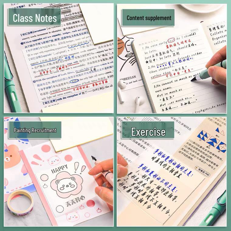 Transparent PET Sticky Notes - Student Marking Memo Paper, Creative Message & Reminder Pads, Ins Style.