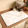 1Pcs Rubber Drying Mat With Ivory Golden Print For Coffee Shop Restaurant Kitchen Carpet Tableware Durable Diatom Mud Table Mat Pet Mat Coffeeware