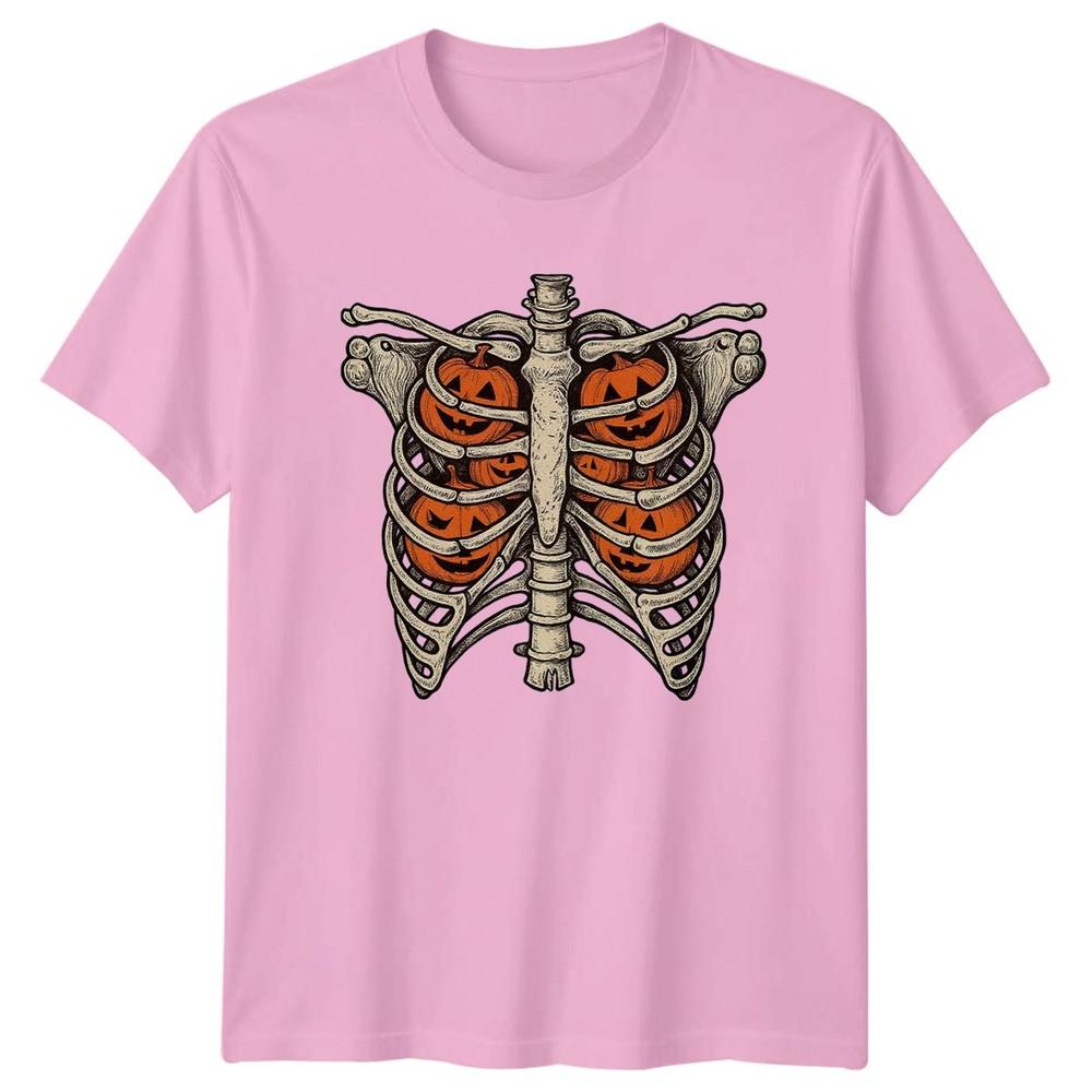 Retro Halloween Ribcage Pumpkins TShirt Halloween Gift For Him And Her