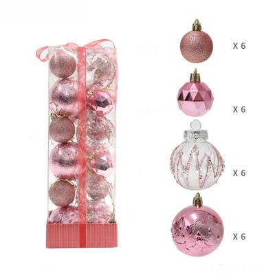 24pcs 4/6cm Christmas Ball Set Plastic Xmas Baubles Xmas Tree Hanging Pendant Christmas Decorations Gift Ball Xmas Ornament Ball
