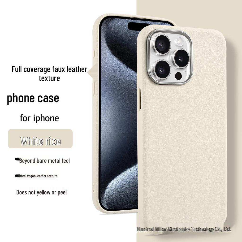 iPhone 15 Pro Max Leather Texture Stand Case with Large Hole for Apple 16
