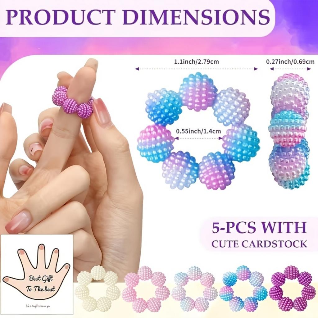 Finger Massage Ring For Adults, Toy Stress Relief, Portable Beaded Finger Relaxer