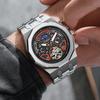 Top-Marken Sportuhren mit Tourbillon Edelstahl Gummiarmband Multifunktionszifferblatt Automatikuhr Reloj Hombre Neu