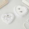 Romance Lace Wedding Rings Holder Heart Shape Fingerring Box For Bridal Party Formal Occasion Jewelry Gift Display