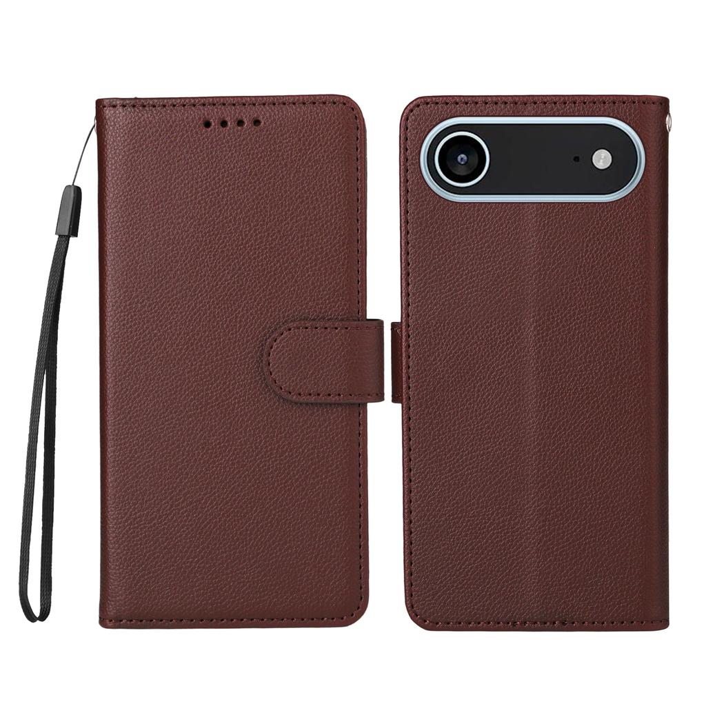 For iPhone 17 Air Case RFID Blocking 3 Card Slots PU Leather Phone Cover with Wrist Strap
