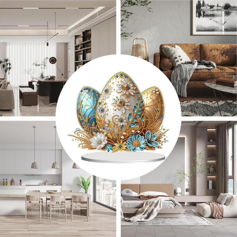 Rhinestone Art Crystal Painting Art Tabletop Decor Double Sided Stand Up Gem Painting Craft Easter Crystal Painting Special