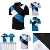 Classic Men's Lapel Tee Top Short Sleeve Splicing T Shirt With Premium Cotton Blend