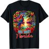 Key West Florida Shirt Parrot Tropical Beach Hibiscus Flower Cotton Men T Shirt S
