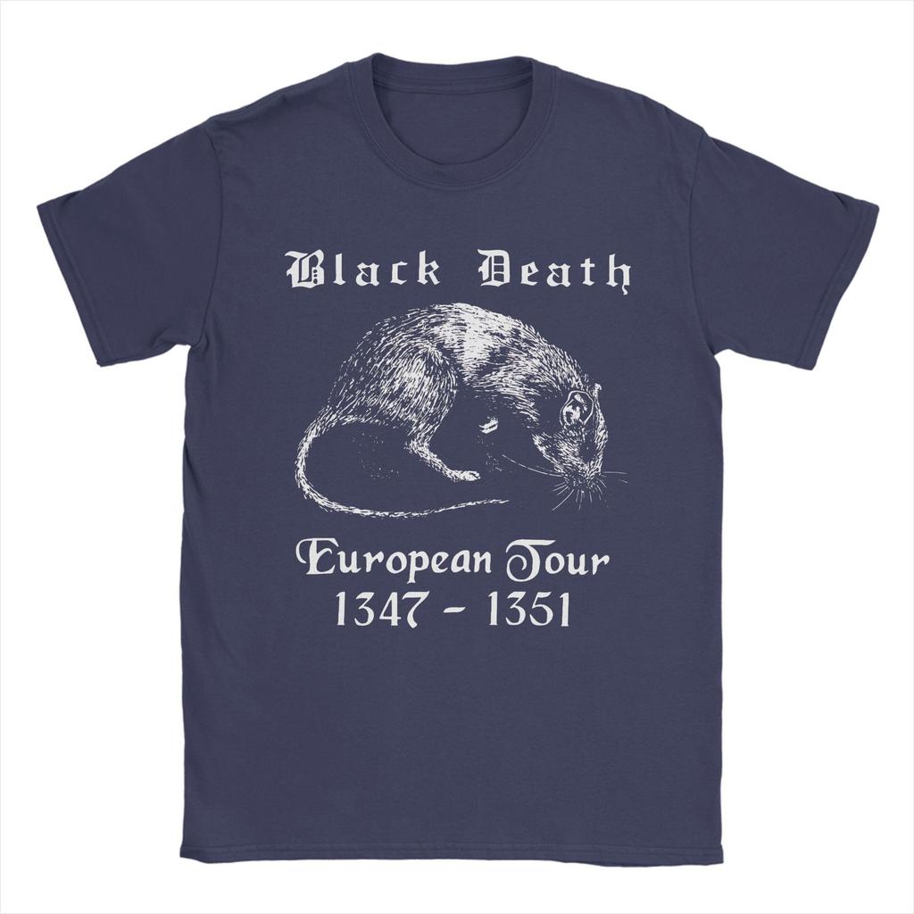Bubonic World Tour T Shirt Black Death European Tour Harajuku T Shirts Short-Sleeved Tshirt Summer Pure Cotton Plus Size Clothes
