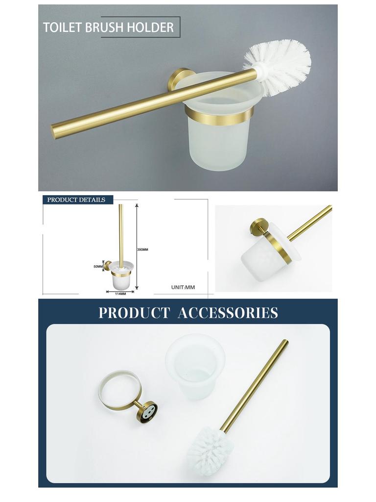 European Luxury Brass Bathroom Set: Knurled Towel Bar, Tissue Holder, Coat Hook, Toilet Brush, Soap Dispenser, Towel Ring.