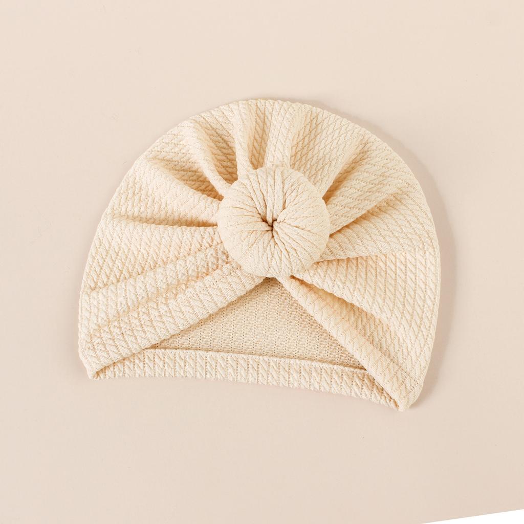 Hair Accessory Girl Warmth Hat Spring Autumn Waffle Crochet Knit Donut Beanie For Baby Infant Solid Color Turban Kid Fashion