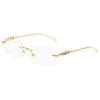 New Rimless Square Sunglasses Men's and Women's Retro Decorative Metal Sunglasses