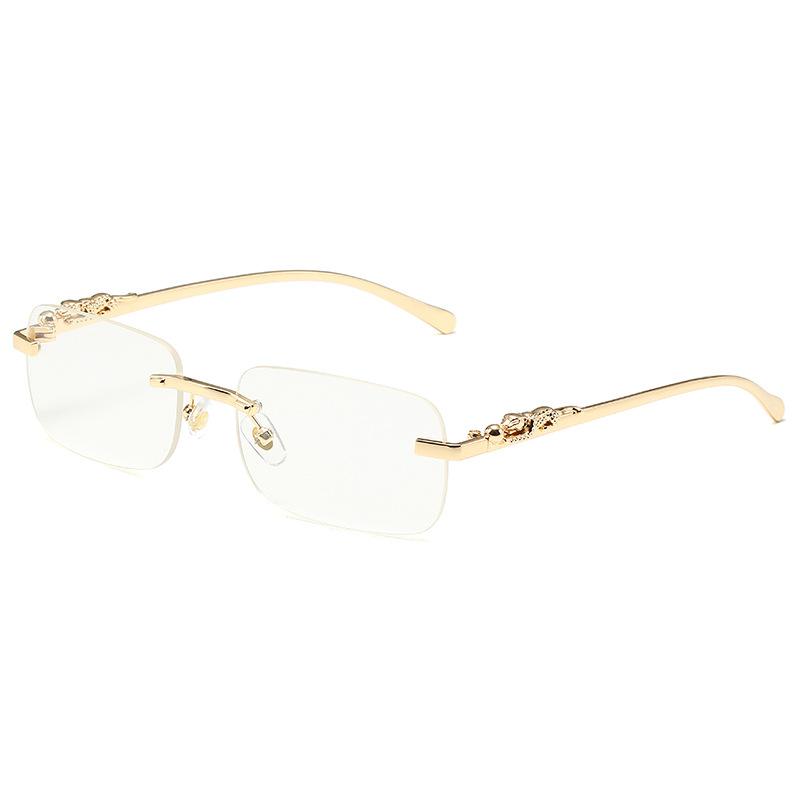 New Rimless Square Sunglasses Men's and Women's Retro Decorative Metal Sunglasses