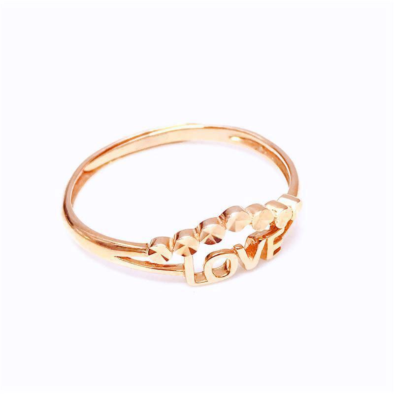 Rose Gold Plated Fashion Personality Letter Ring Opening Design Purple Gold Ring