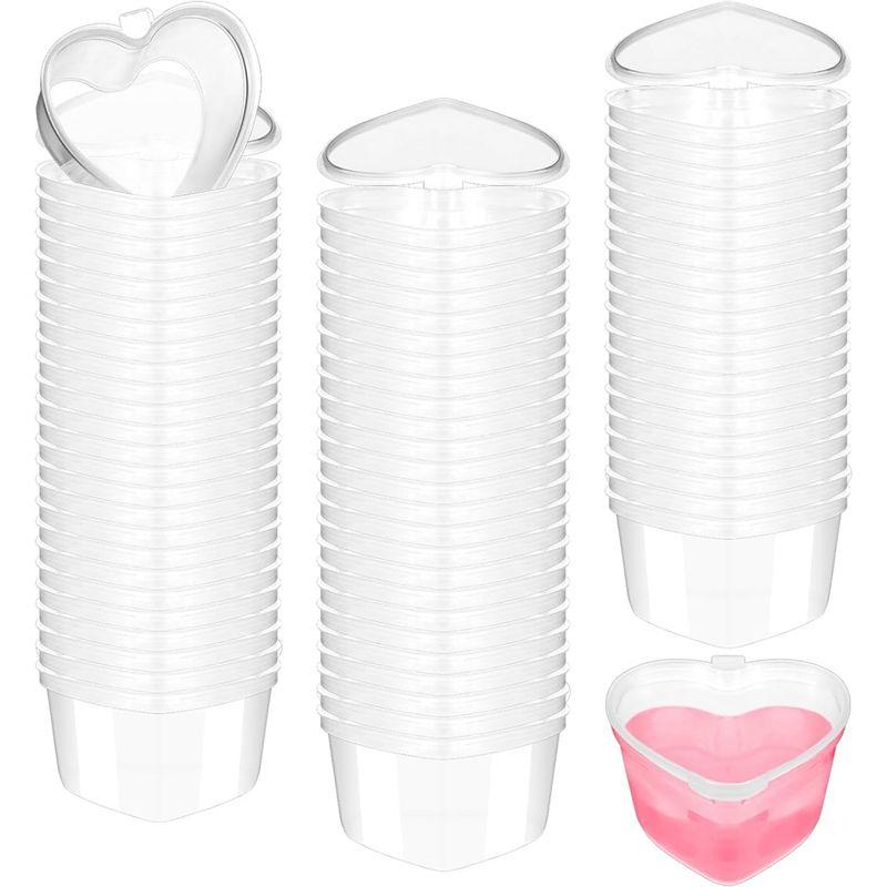 M-Modern-Valentine s Day Heart Shaped Storage Containers Plastic Mini Heart Box Clear Food Storage Containers 100 Pcs прозрачный