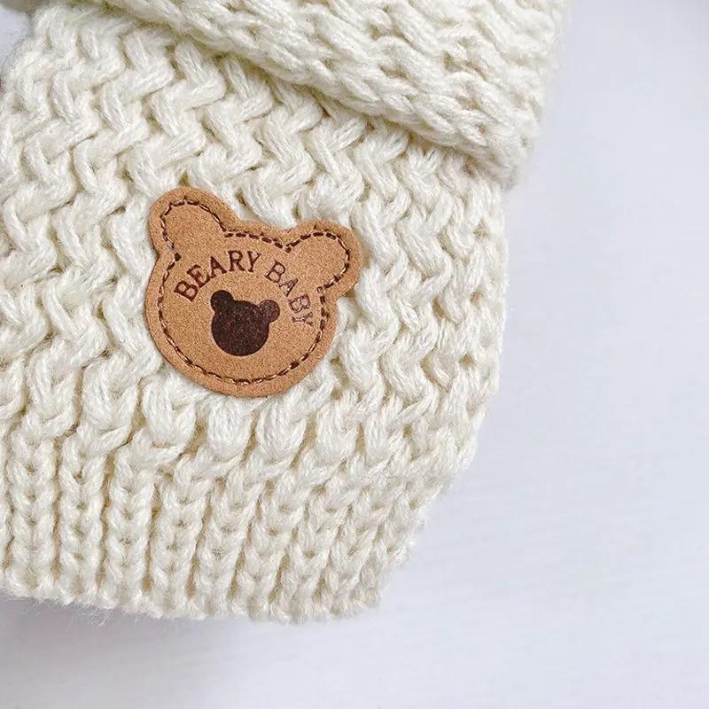 1 stk Småbarn Gutt Jente Skjerf Mote Kawaii tegneserie Bjørn Skjerf for baby Utendørs Varm Høst Vinter Strikk Skjerf Fotografi Rekvisit