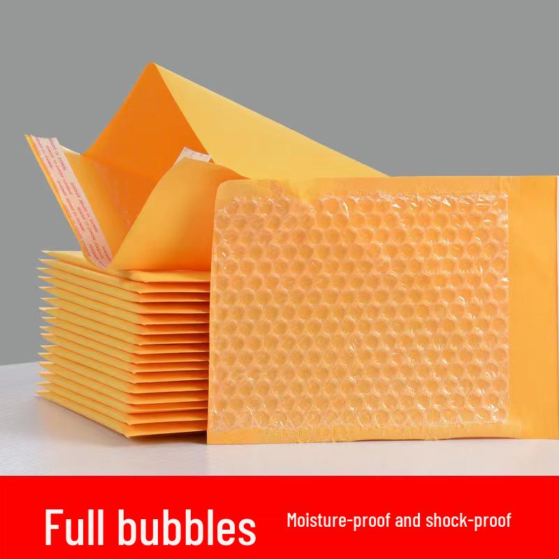 Kraft Yellow Bubble Envelope: Thick, Shockproof Packaging for Cross-border Shipping