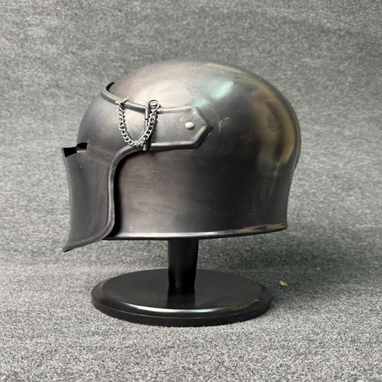 Barbuta Helmet with Stand 18g Mild Steel Medieval Knight Armor LARP Cosplay Costume Barbuta Visored Warrior Helmet