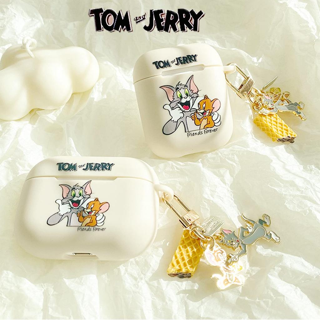 Ausrann Airpods 4 Airpods 4. Generation Hülle MagSafe Kabelloses Laden Tom und Jerry Niedlich Silikon Stilvoll Tom und Jerry Vollständiger Schutz Abnehmbar