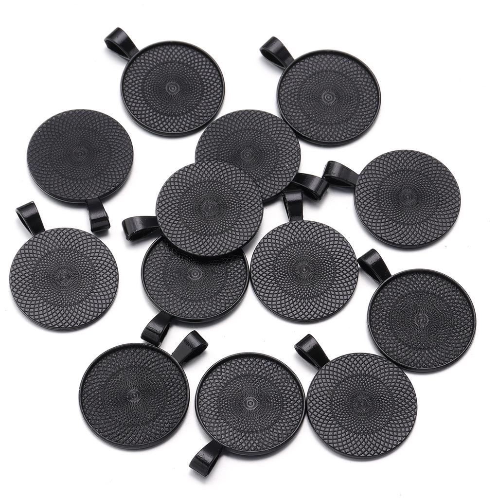 10pcs/lot Retro Style Blank Cabochon Base Trays Round Alloy Base Settings For DIY Jewelry Making Earring Necklace Accessories
