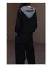Chic Slimming Women's Hooded Sports Suit - Flaw-Concealing Two-Piece Set for Spring/Autumn