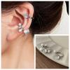 Zircon Asymmetrical Pearl Ear Clip – No Piercing, Elegant & High-End Design for Women