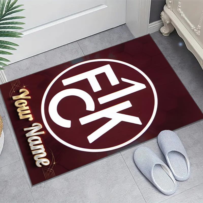 1.FC Kaiserslautern Design Area Rug Personalized Name- Non-Slip, Soft & Cozy Floor Mat for Living Room, Office - Indoor/Outdoor Carpet