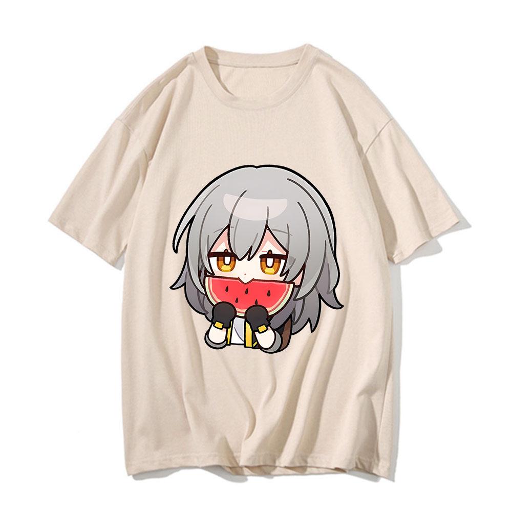 Honkai Star Rail Trailblazer Onlooker T-shirts Men/women Kawaii/Cute Tshirts QQcharacter T Shirts 100% Cotton Four Seasons LOOSE
