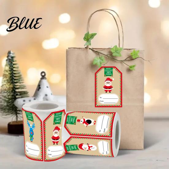 Decorative Tags for Gifts 250PCS/Roll Christmas Tags, Self Adhesive Labels with Writing Surface, Gift Seasonal Packaging Stickers Envelopes And Boxes
