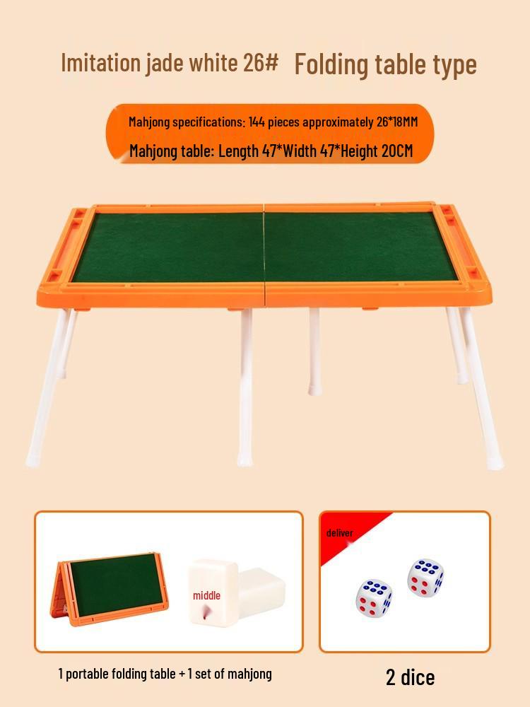 Portable Mini Mahjong Set - Compact Travel and Dorm Use