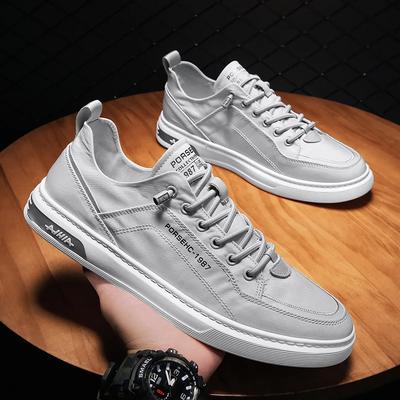 Mode Leder Schuhe Herren Trendige Vielseitige Bequeme Lässige Flache Sneaker Rutschfest Verschleißfest Sportschuhe Slipper Herren