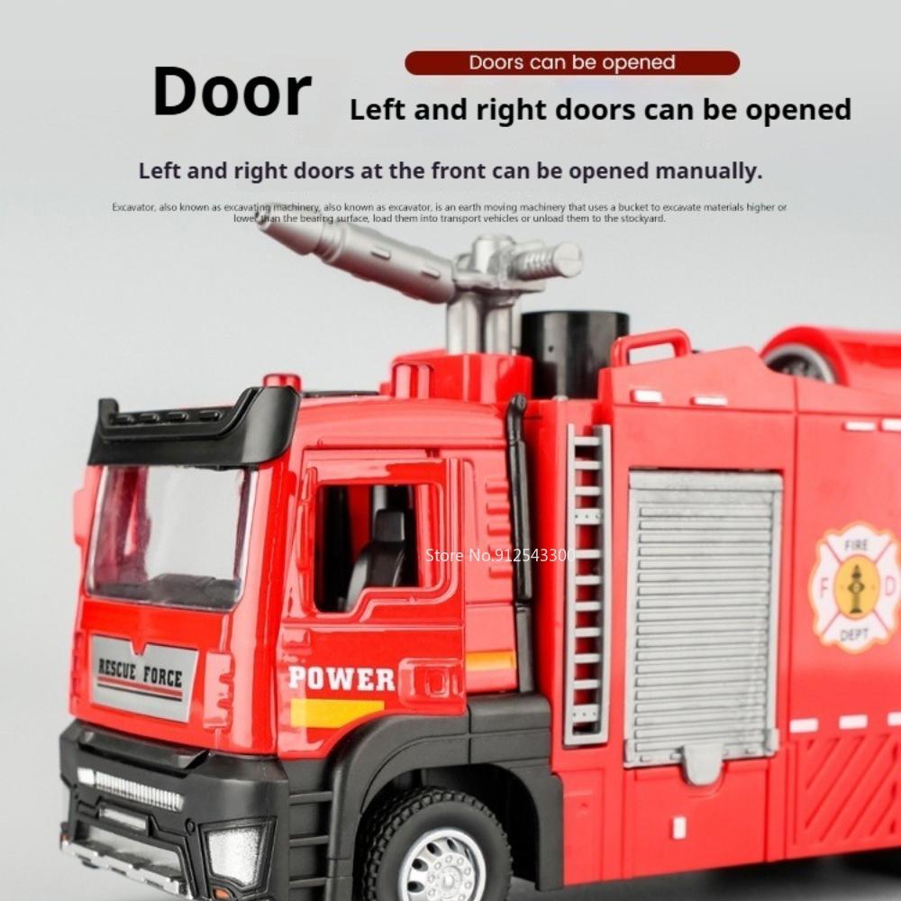 1:32 Scale Spray Water Fire Truck Car Model Toy Doors Opened Sound Light Models Spray Alloy Body Vehicle Hobby Decorations