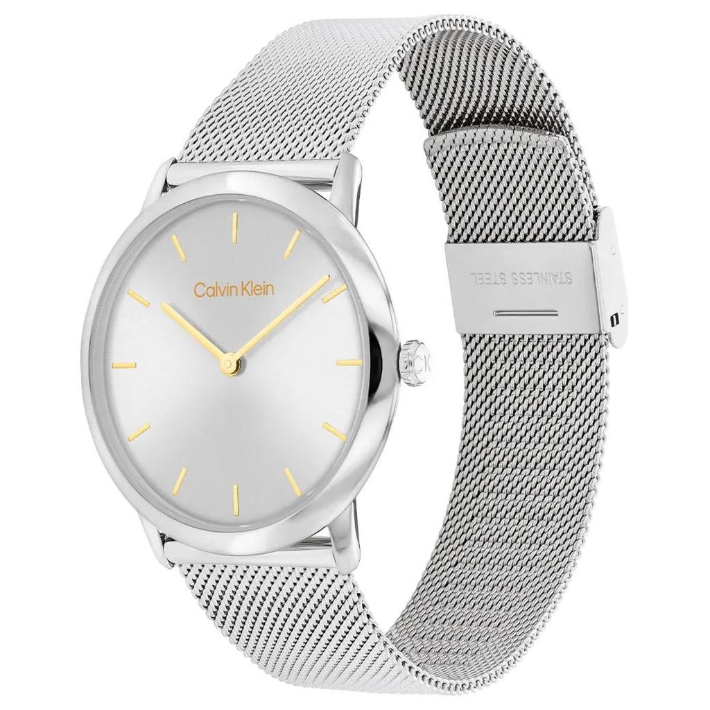 Calvin Klein Quartz Watch Stainless Steel Band 37Mm Silver Dial 30M Water Resistant Unisex watches 25300001