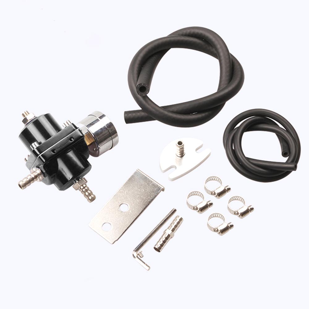 Black Blue Red Silver 0-140PSI Universal Car Fuel Pressure Regulator with Gauge Adjustable Oil Pressure Regulator