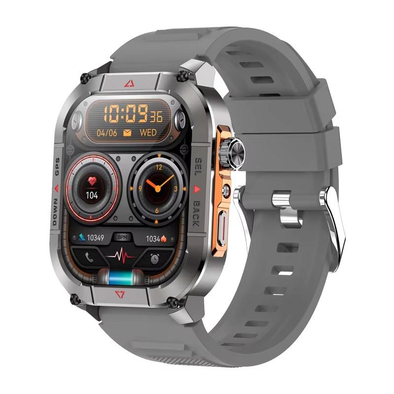 HK84 Men Smart Watch AMOLED Outdoor GPS Sports Positioning Compass Fitness Tracker BT Calling Health Monitoring Smartwatch
