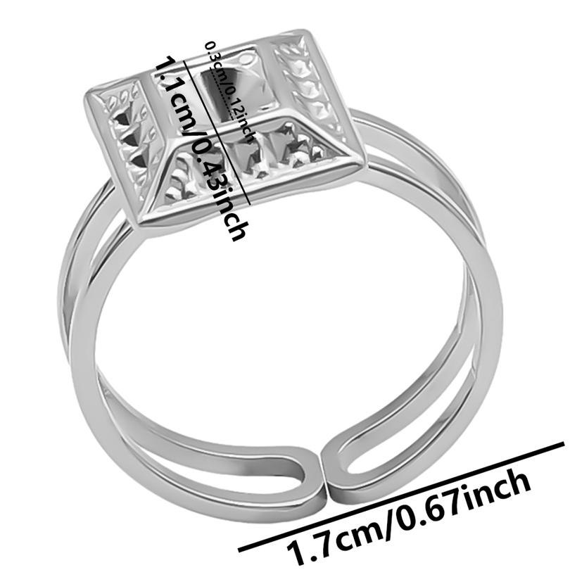 Geometric Round Oval Heart Blank Base Settings DIY Stainless Steel Rings For Women Men Accessories Adjustable Open Ring Jewelry
