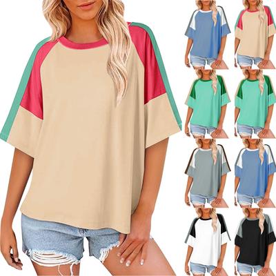 Women's Loose Casual Round Neck Short Sleeved Pocket Short Sleeved T-Shirt Top T-Shirt Top