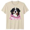 Bernese Mountain Dog Wearing A Pink Unisexs TShirt Watercolor Art Dogs Pets