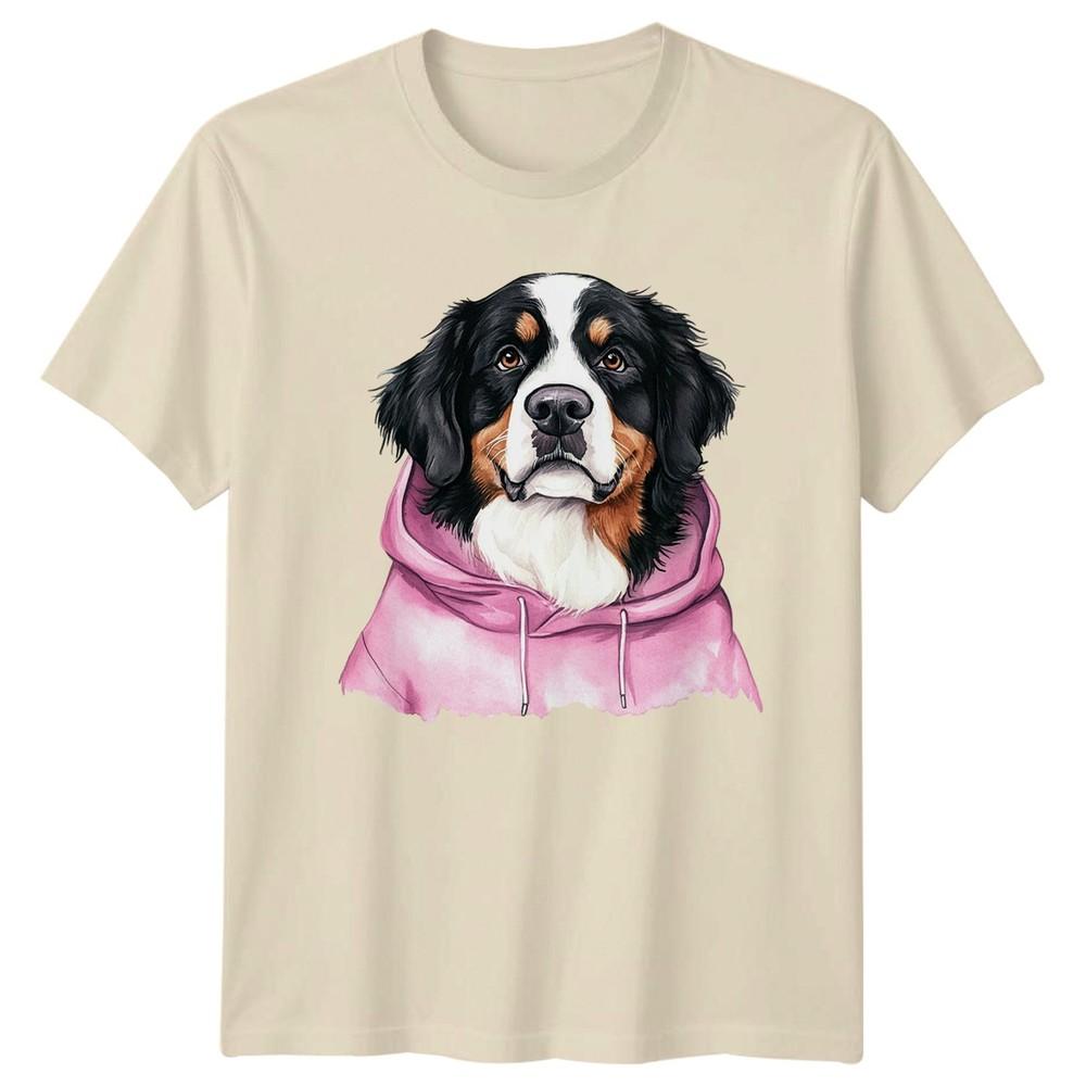 Bernese Mountain Dog Wearing A Pink Unisexs TShirt Watercolor Art Dogs Pets