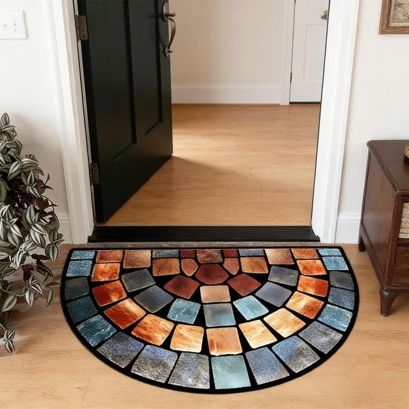 Thick Soft Non-Slip Door Mat, Artistic Polyester Floor Mat for Home Decor, Perfect for Porches & Living Rooms
