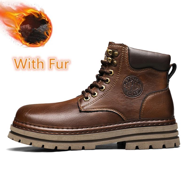 

Кожаные высокие модные прогулочные ботинки для мужчин, универсальные мужские мотоциклетные ботинки, удобные кроссовки для активного отдыха, классические ботильоны 45