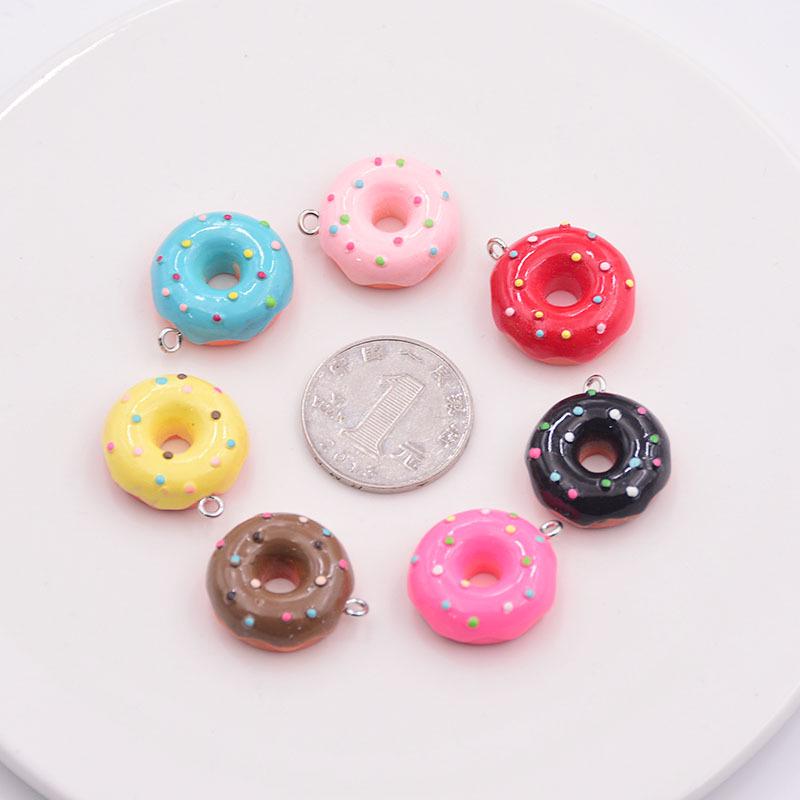 Resin Donut Earrings  Keychain Charm Set
